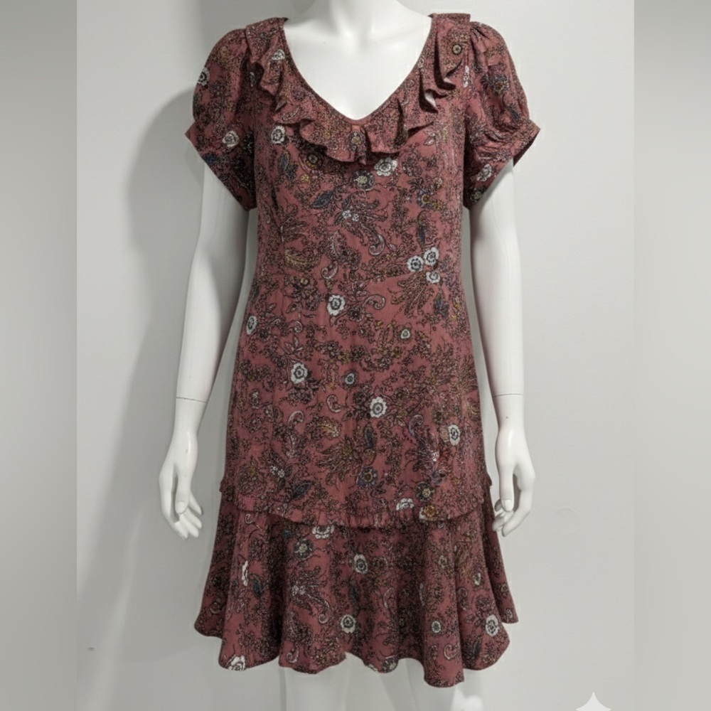 Blue Rain Womens Dress Pink Floral Size M 100% Rayon